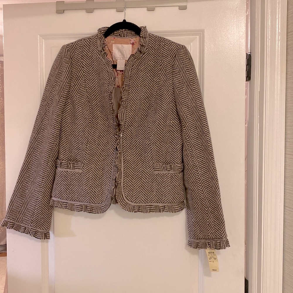 Rebecca Taylor Wool Herringbone Jacket